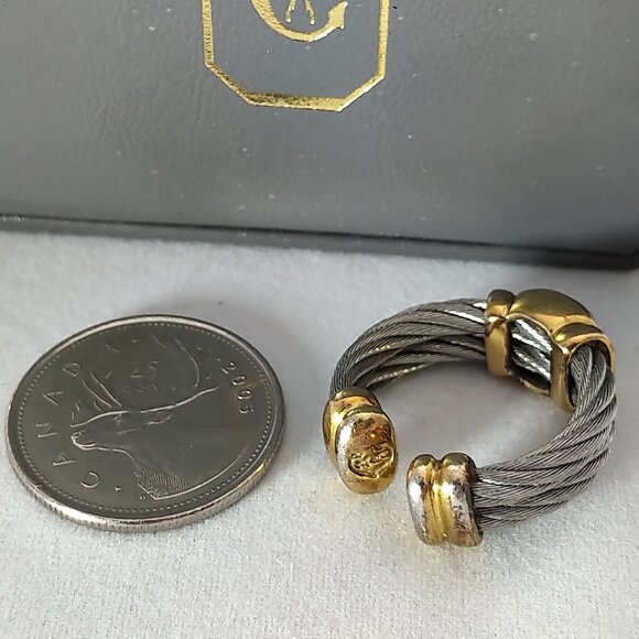 Vintage Authentic Phillipe Charriol Monogram Signet Ring 1990s Luxury - Picture 4 of 6